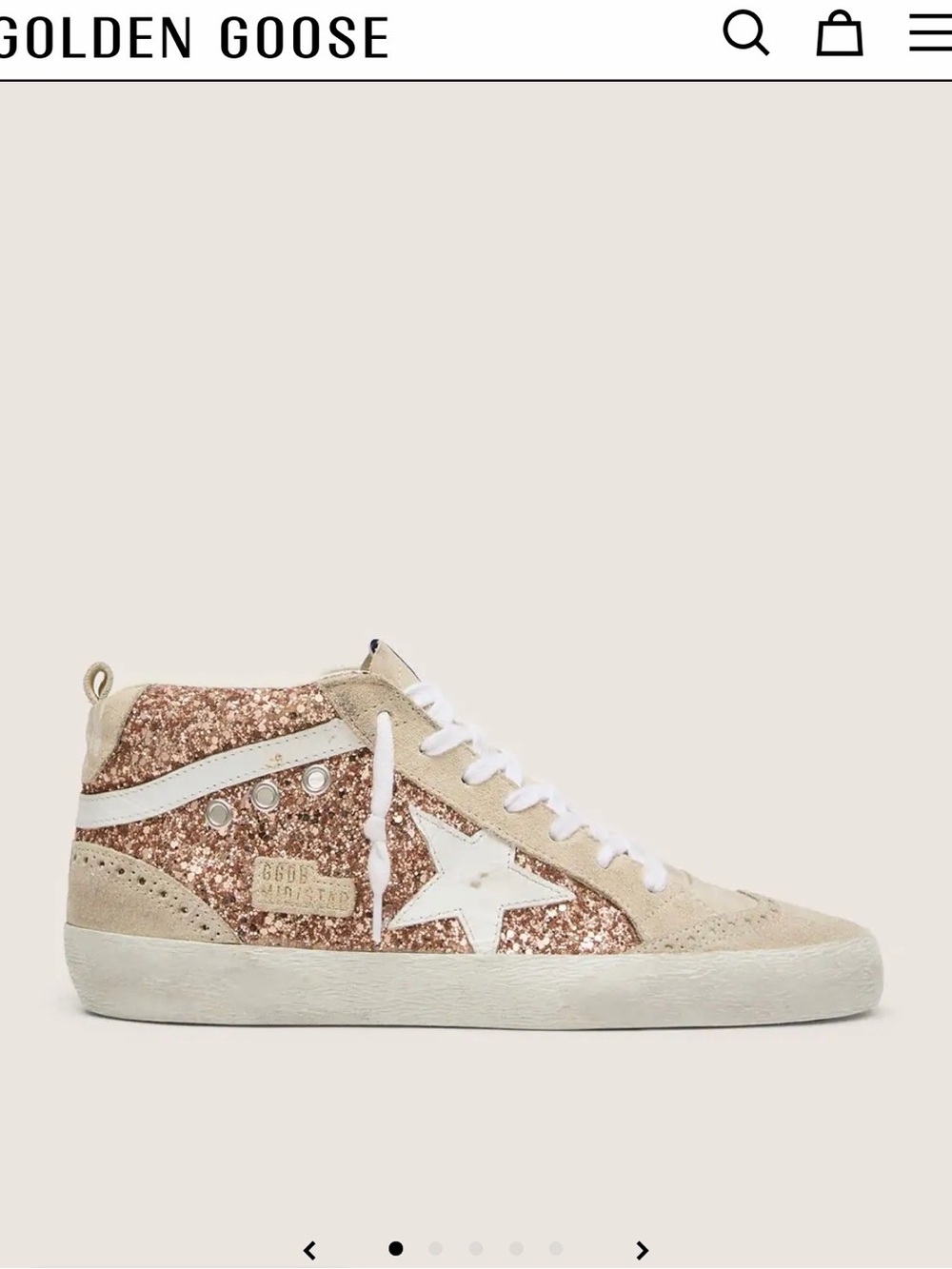 Golden Goose Mid Star Pink Glitter/Rose Gold